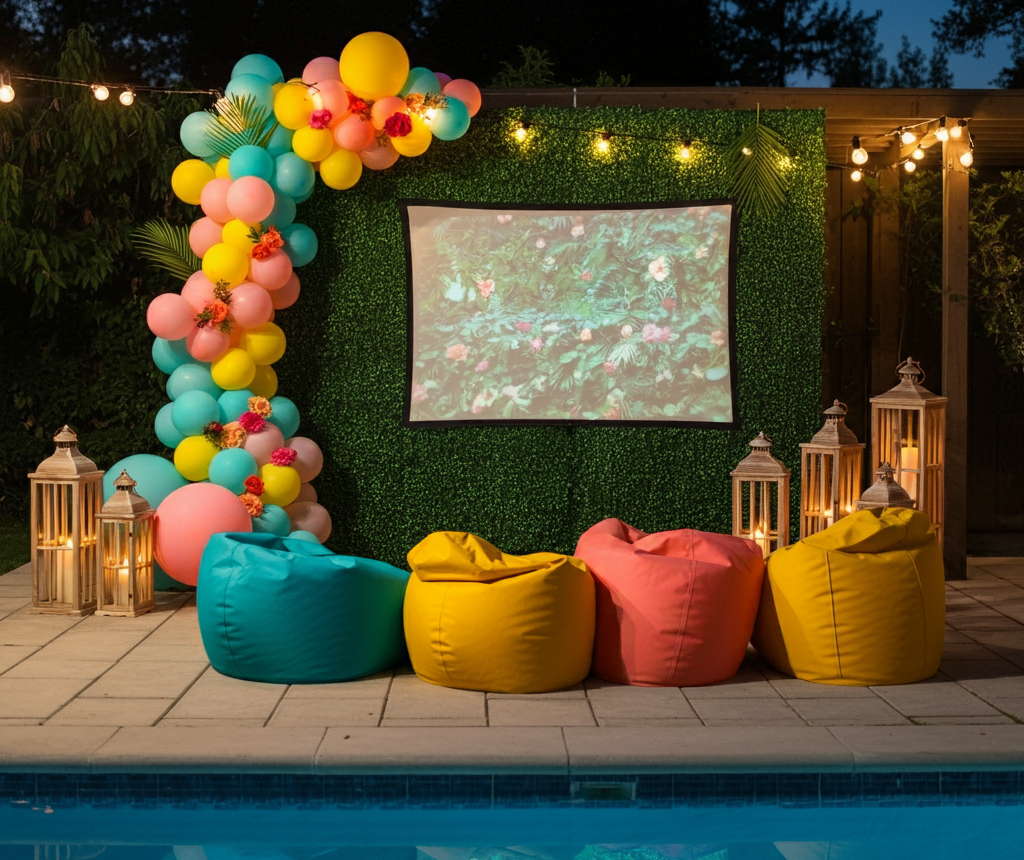 pool movie night